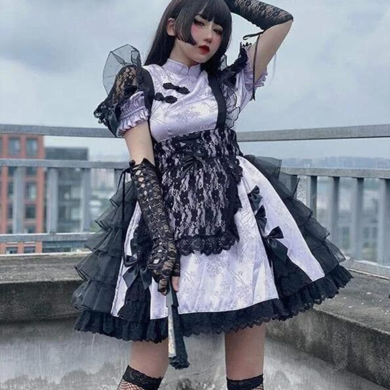 Gothic Fashion Lilac Colour Cheongsam Lolita Dress