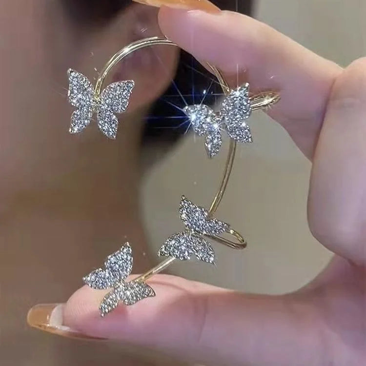 Blingbling Fairy Butterfly Ear Hanging Ear Clip No Pierced Earrings