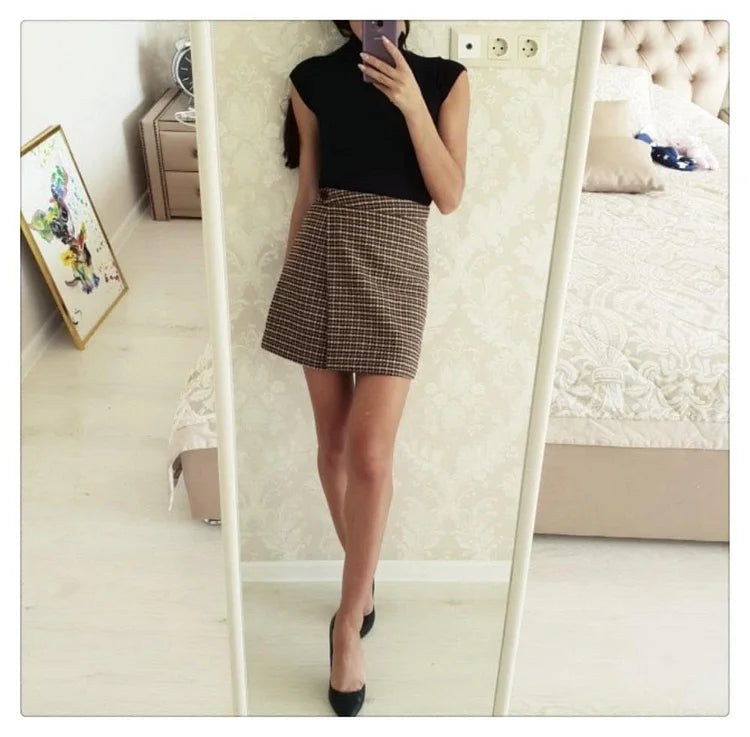 Lolita Bodycon High Waist Vintage Plaid Skirt