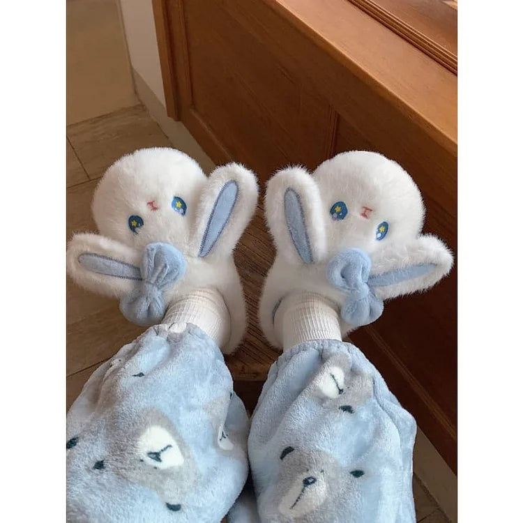 Kawaii Cute Bunny Furry Indoor Slippers