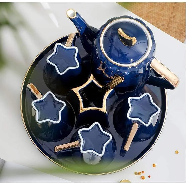 Blue Nordic Luxury Teapot Water Set Cup Set