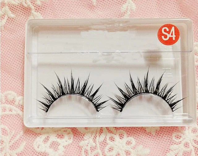 1 Pair Natural Long Cosplay Makeup Cross Strip Black Eye Lashes