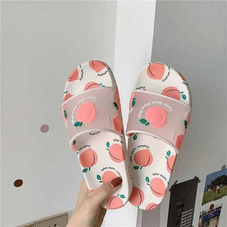 Kawaii Cartoon Fruit Beach Slippers