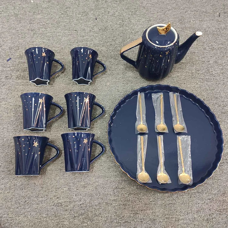 Blue Nordic Luxury Teapot Water Set Cup Set