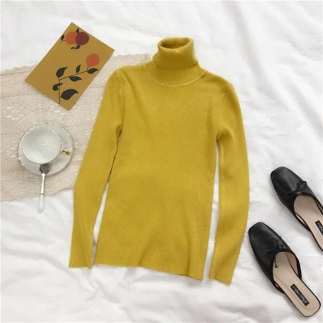 Knitted Ribbed Long Sleeve Pullover Sweater