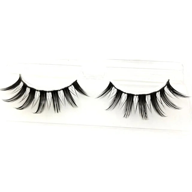 1 Pair Natural Long Cosplay Makeup Cross Strip Black Eye Lashes