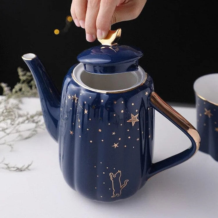 Blue Nordic Luxury Teapot Water Set Cup Set