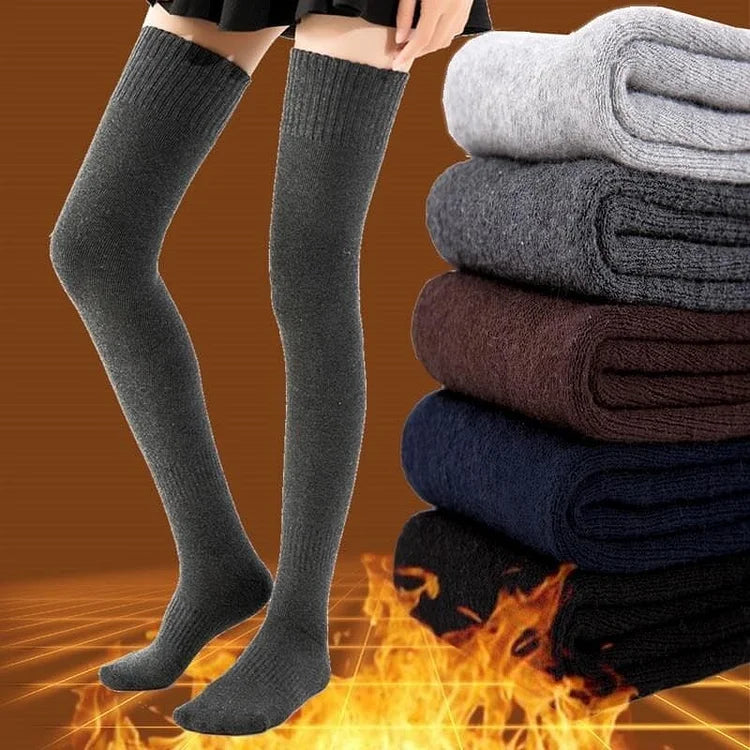 Winter Warm Cotton Thick Terry Socks Thigh High Over Knee High Socks