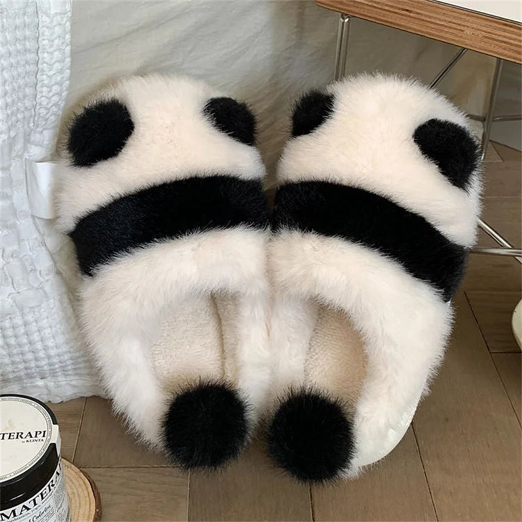 Kawaii Fleece Panda Home Slippers