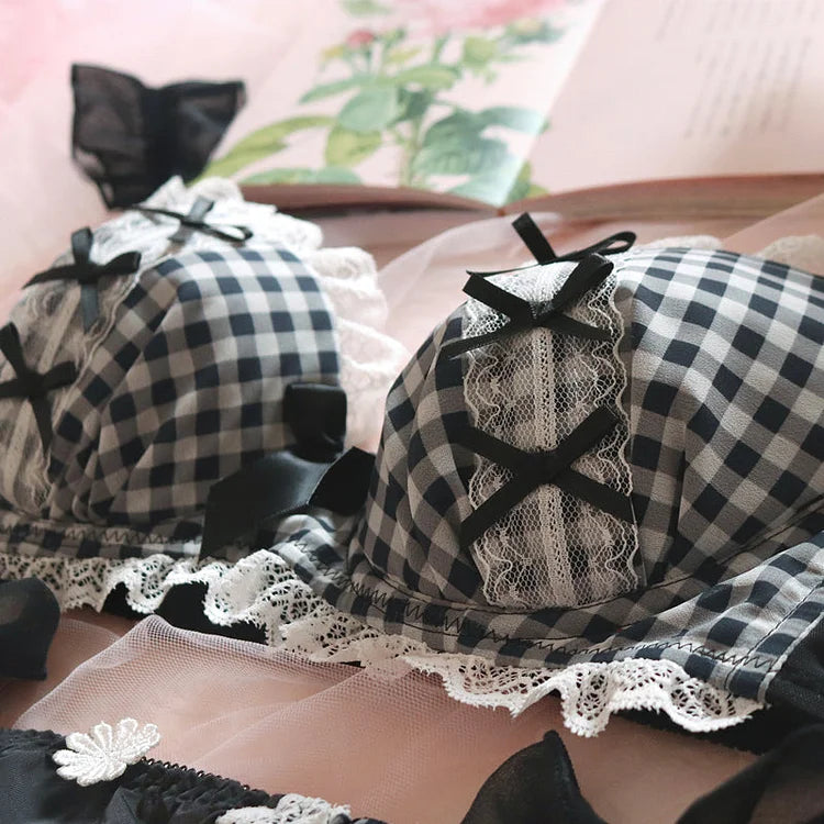 Soft Gothic Black Girly Underwear Set