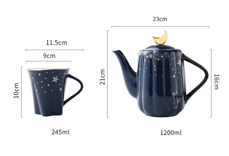 Blue Nordic Luxury Teapot Water Set Cup Set