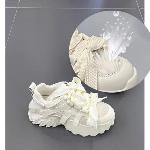 Sweet Stylish Chic White Bow Sneakers