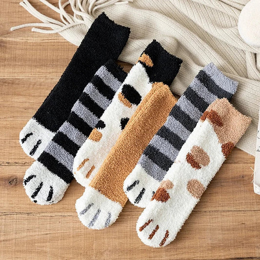 Kawaii Funny Cute Cat Paw Cartoon Warm Cotton Socks