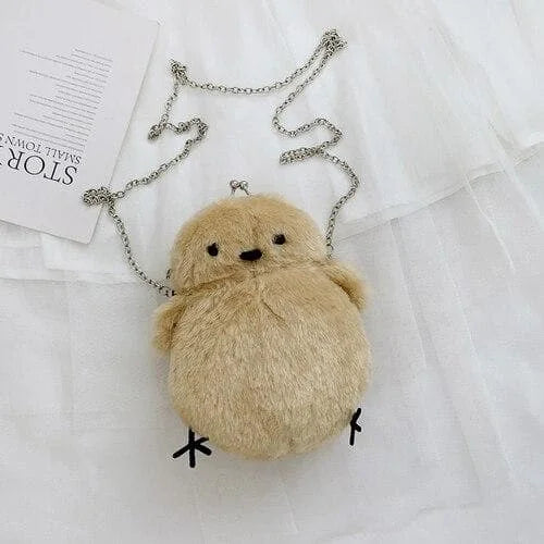 Cute Little Chicken Plush Chain shoulder Bag