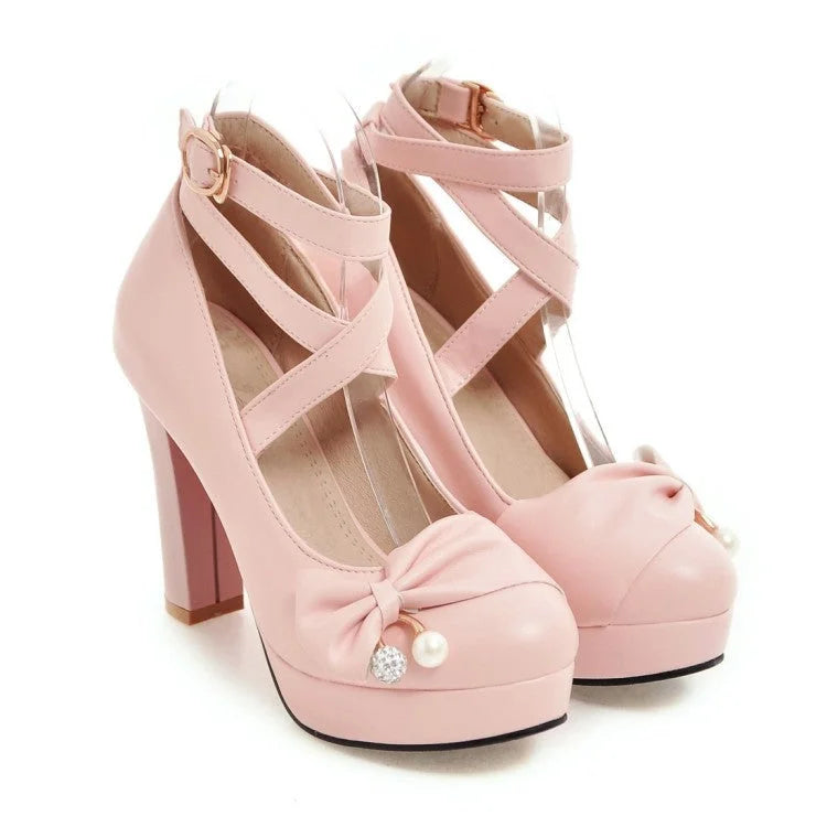 Cute Bow Black/Pink Shoes