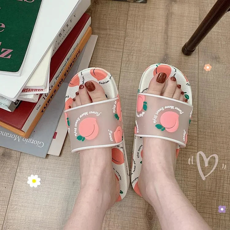 Kawaii Cartoon Fruit Beach Slippers