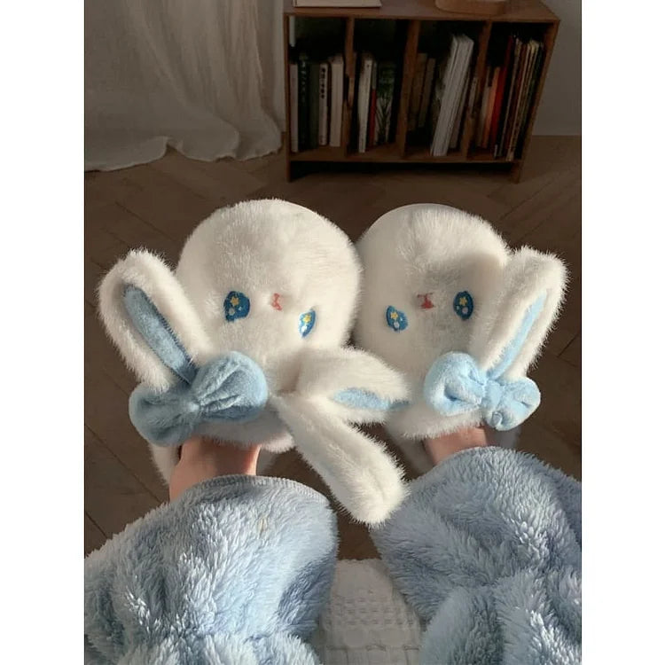 Kawaii Cute Bunny Furry Indoor Slippers