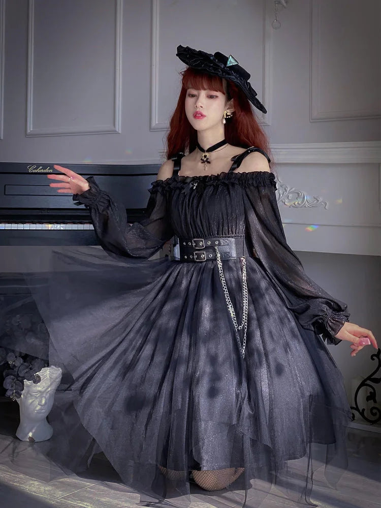 Gothic Black/Wine Lolita Dress