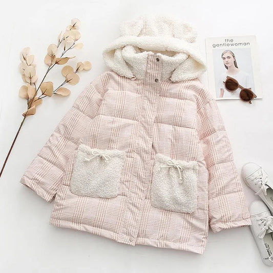 Bear Ears Pink Cute Cotton Coat