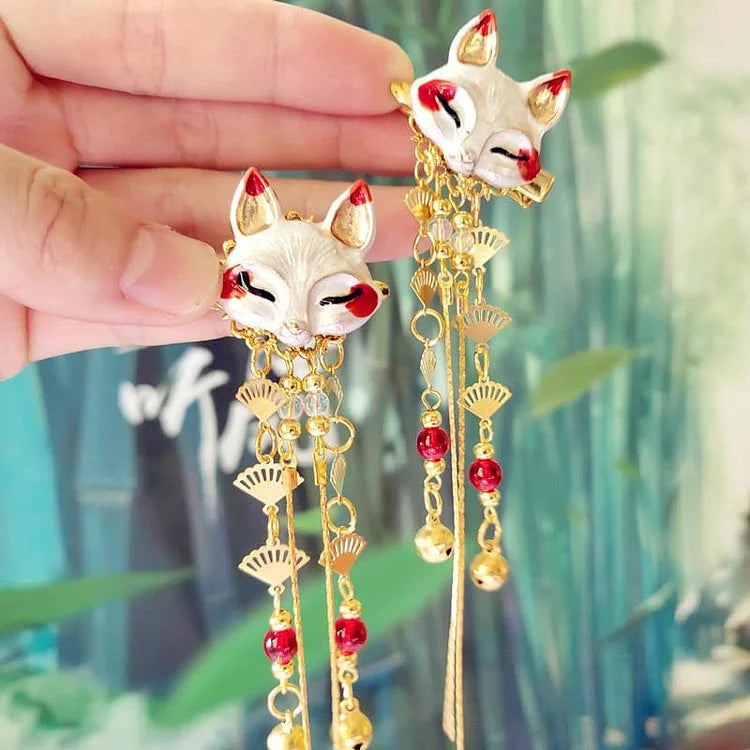 Fox Rabbit Hairpin Tassels Hair Clip