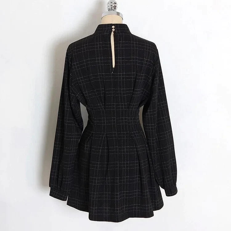 Black Plaid Punk Gothic Dress