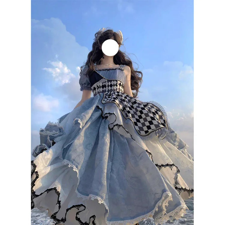 Alice In Wonderland Asymmetrical Retro Lolita Dress