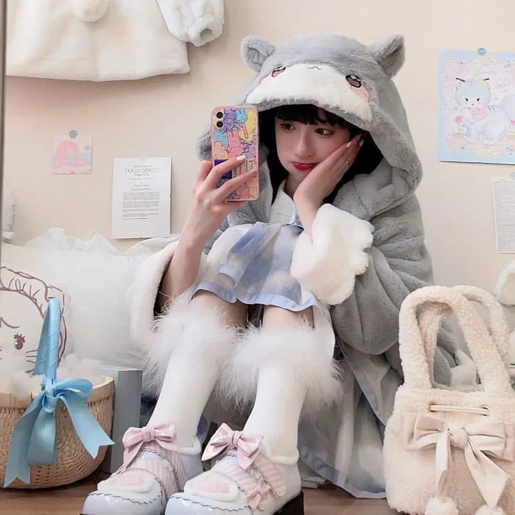 [Fully Payment Reservsation] Kawaii Sleepy Bear Cute Cat Winter Lolita Coat