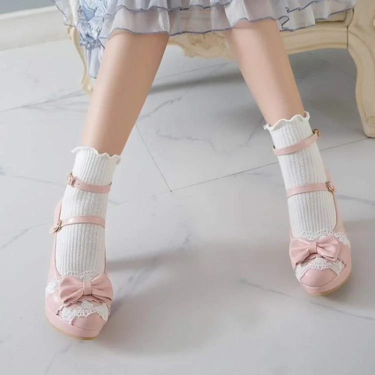 Pink/Beige/White Kawaii Fashion Lolita Sof High Heels Shoes