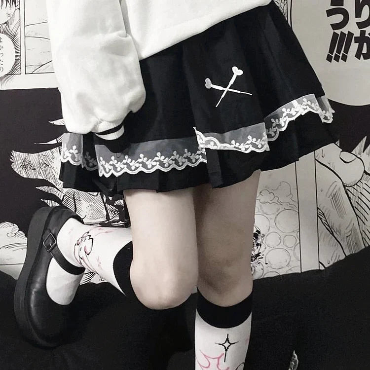 Gothic Anime Dark Lace Skirt