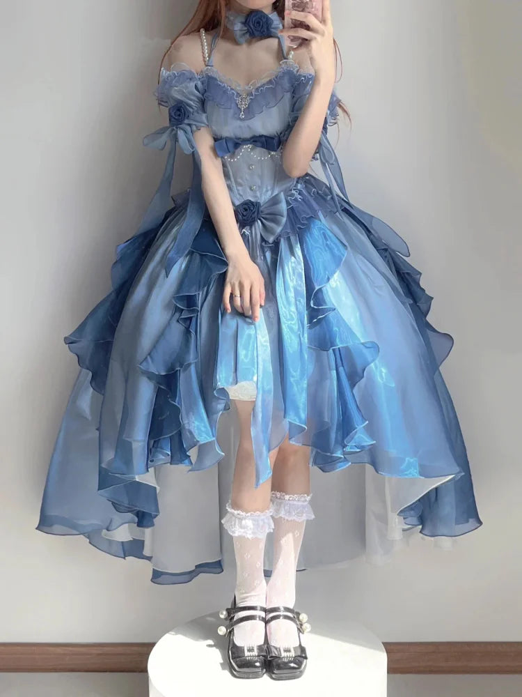 Kawaii Sea Blue Jellyfish Lovely Lolita Dress