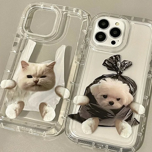 Cute Cartoon Plastics Dog Cat Matching Phone Case