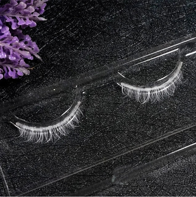 1 Pair Natural Long Cosplay Makeup Cross Strip Black Eye Lashes