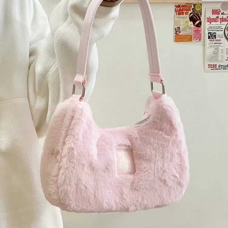 Fluffy Pinky Purse Shoulder Bag