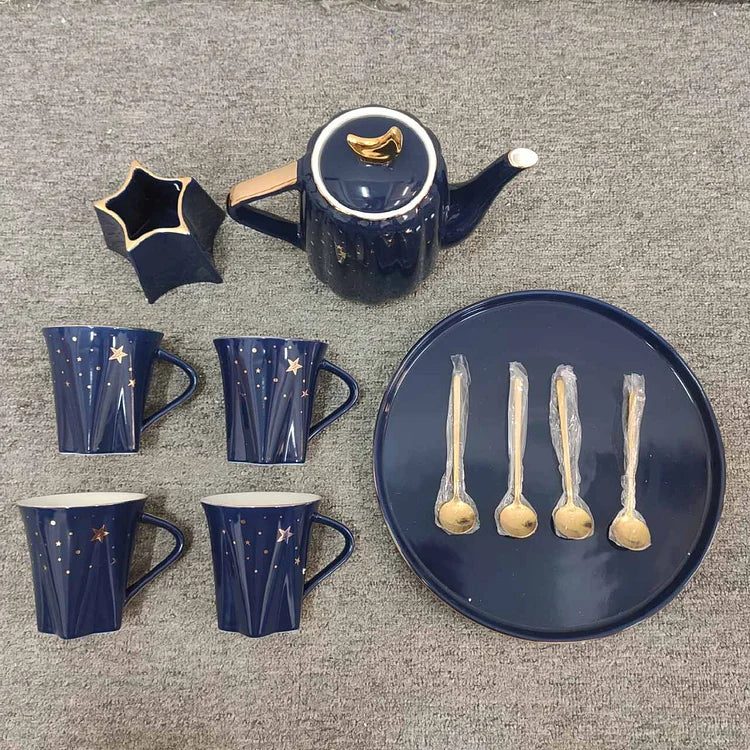 Blue Nordic Luxury Teapot Water Set Cup Set