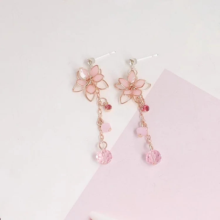 Sweet Pink Fashion Sakura EarringsClips