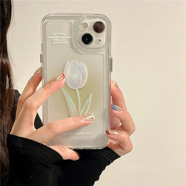 Sweet Rose Flower Phone Case Cover for iphone 14 13 Pro Max 12 11 XR XSMax Clear Shockproof Protective Cases