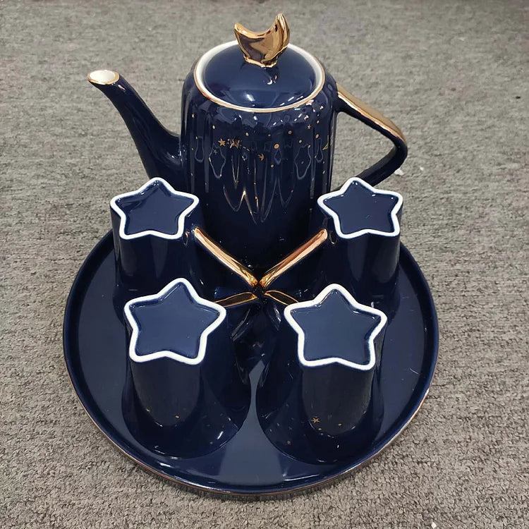 Blue Nordic Luxury Teapot Water Set Cup Set