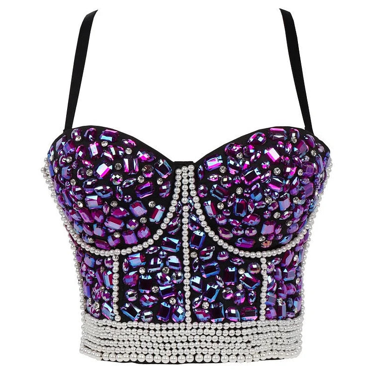 Y2K Rhinestone Diamond Sequin Tank Top