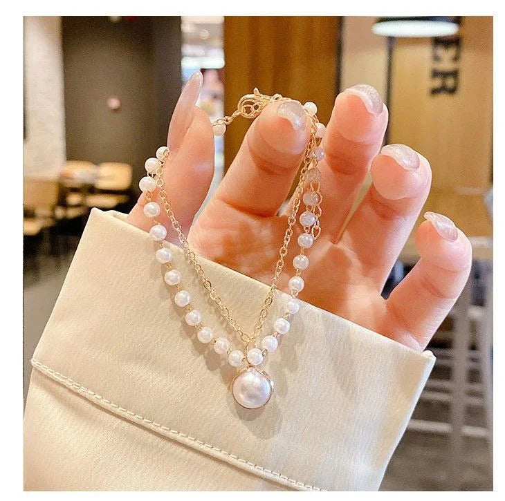 Faux Pearl Layered Necklace / Bracelet