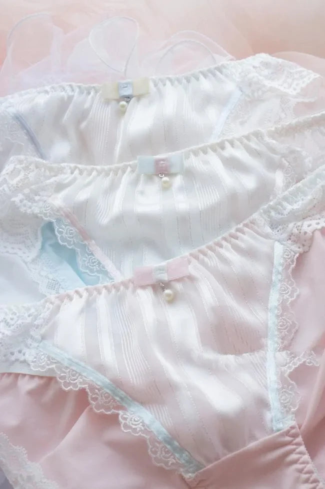 White/Pink/Blue Milky Lace Undies