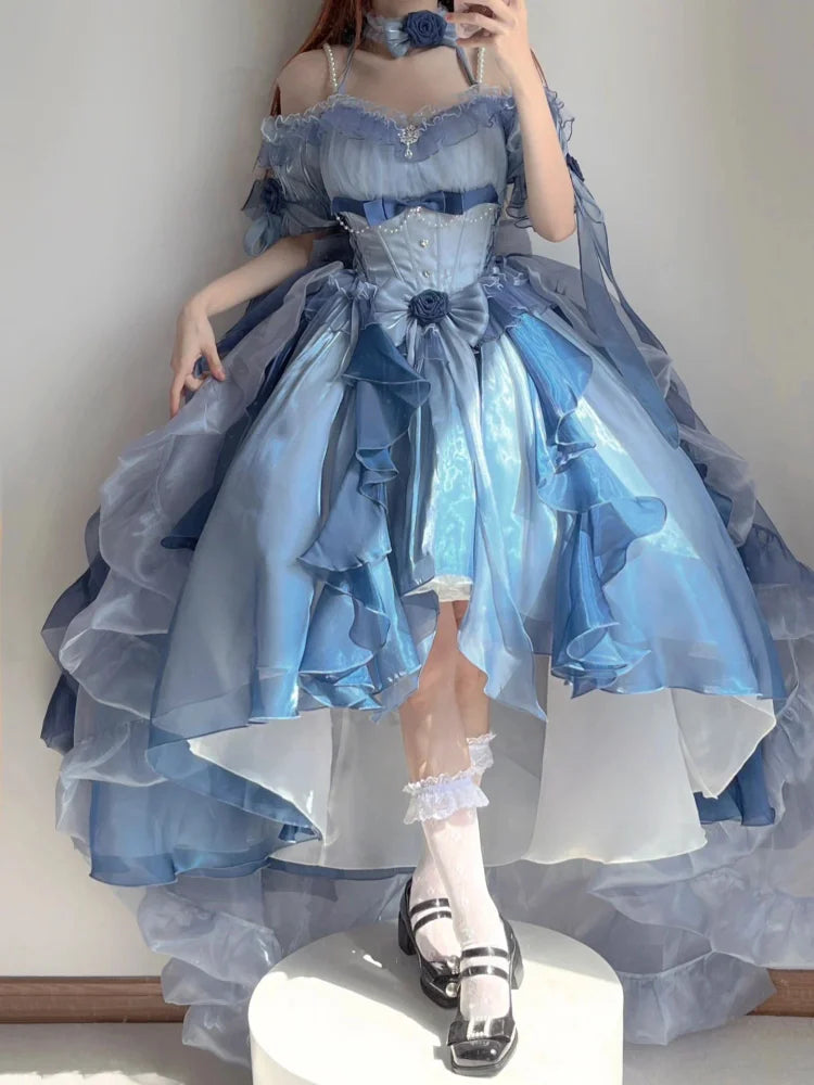 Kawaii Sea Blue Jellyfish Lovely Lolita Dress