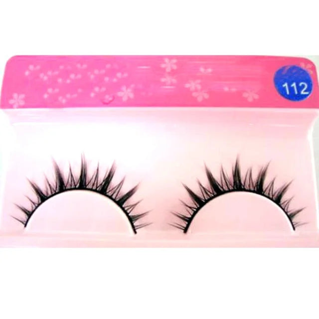 1 Pair Natural Long Cosplay Makeup Cross Strip Black Eye Lashes