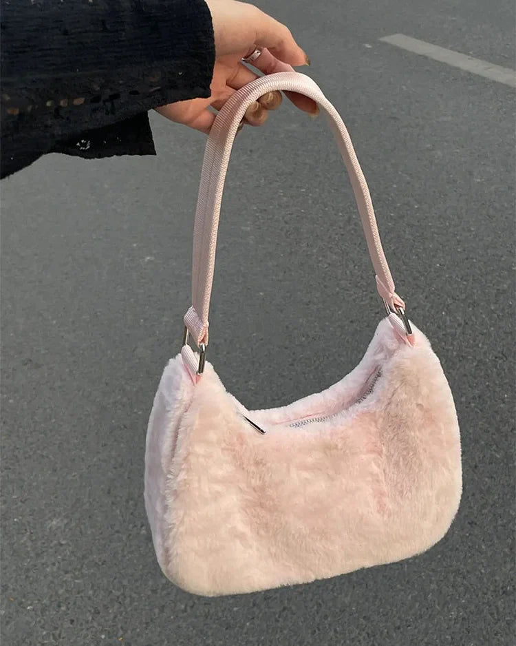 Fluffy Pinky Purse Shoulder Bag