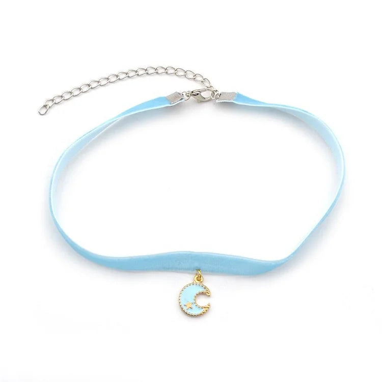 [Clearance] Lolita Crescent Moon Velvet Choker