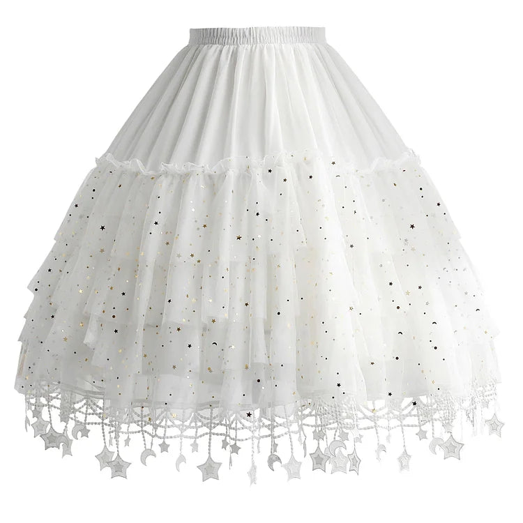 Lunar Star River Lolita Mid-length Bustle Tutu Dress