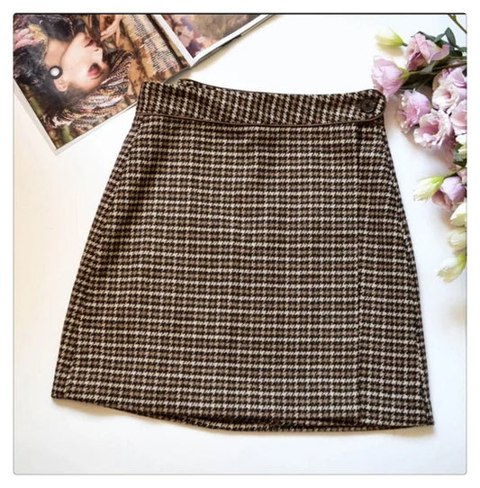 Lolita Bodycon High Waist Vintage Plaid Skirt