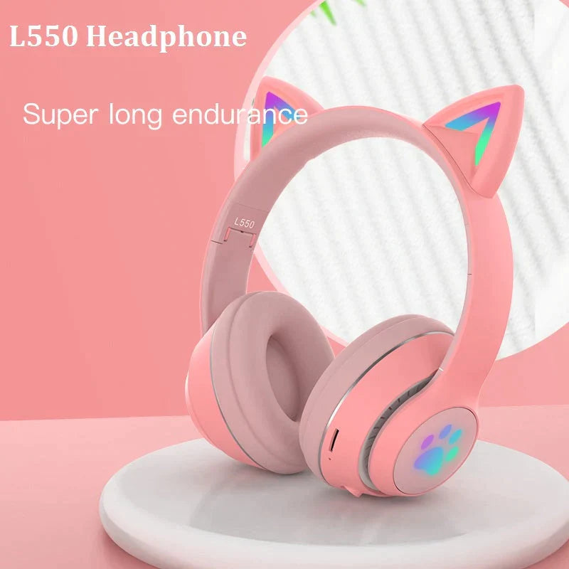 Paw Print Cat Ear Gaming Headphones