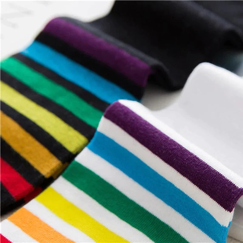 Rainbow Striped Pride Knee Socks